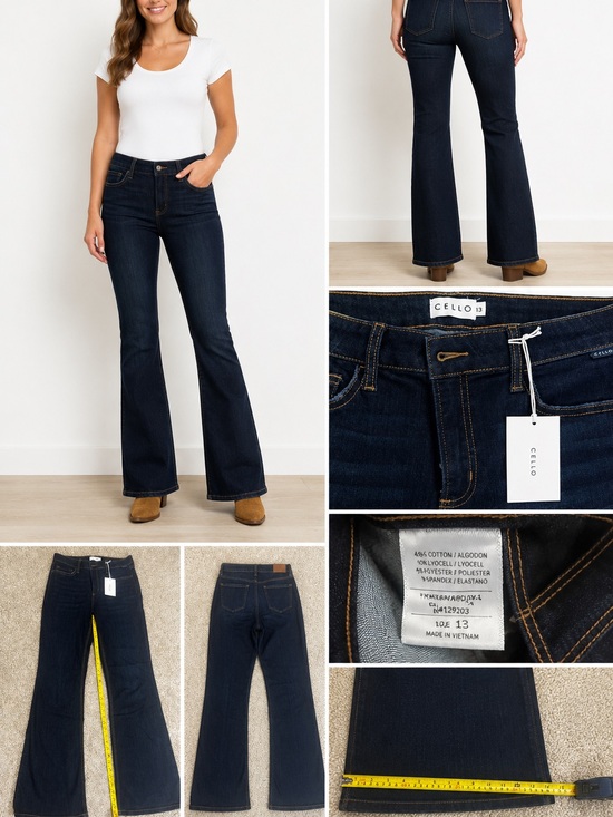 Cello Denim - CELLO Women’s Size 13 Dark Wash Flare Bootcut Jeans Stretch NWT